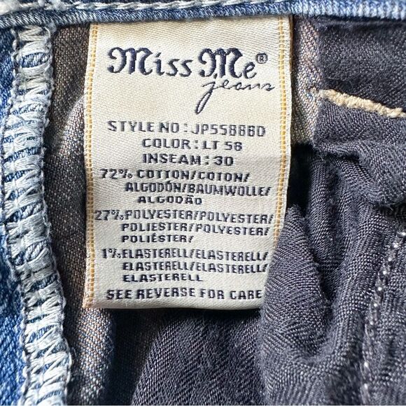 Miss Me Womens Size 29 Signature Rise Boot Cut Jeans Embellished Back Pockets - Picture 12 of 14